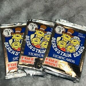 3 Sealed 1992 Berenstain Bears Storycards Pack # 3 Vintage 90s Trading Cards New